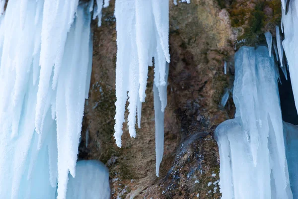 Temporada Inverno Gelo Congelado Close — Fotografia de Stock