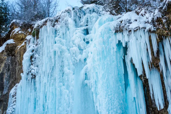 waterfall, frozen icicles, frozen water