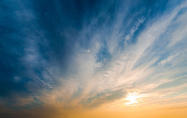 twilight sunset sky with clouds, full frame image 