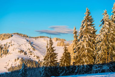 Kışın Romen dağlarından manzara