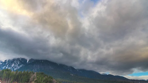 Alps Mountains Rainy Clouds Sky — Stock Photo, Image