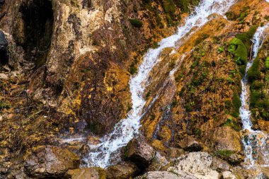 Eriyen kış kar ile yosunlu zemin