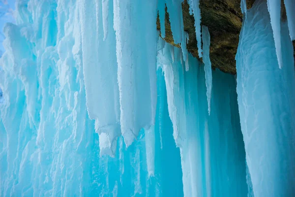 冷凍つららの表面のクローズ アップ — ストック写真