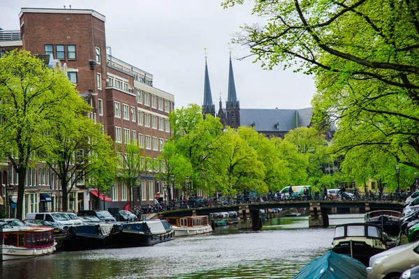 Amsterdam Países Bajos Abril 2017 Paisaje Urbano Ámsterdam — Foto de Stock