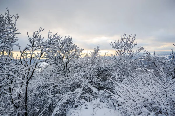 雪山的看法 冬天风景 — 图库照片