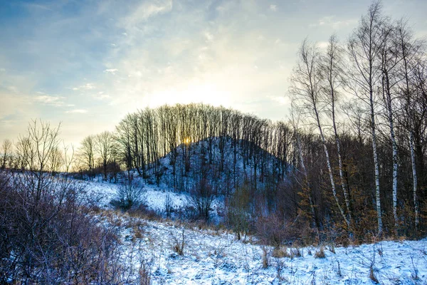 Vista Montanhas Nevadas Paisagem Inverno — Fotografia de Stock