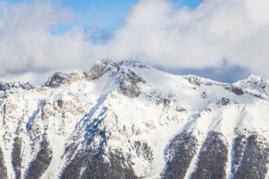 alp rocky Dağları kış, dağ tepe ve gökyüzü