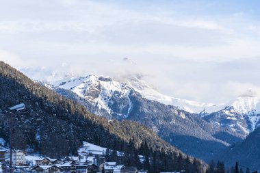 Ağaçları kış zamanında ile Dağları 