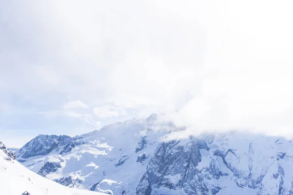 Montanhas Rochosas Paisagem Inverno Montanhas Pico Céu — Fotografia de Stock