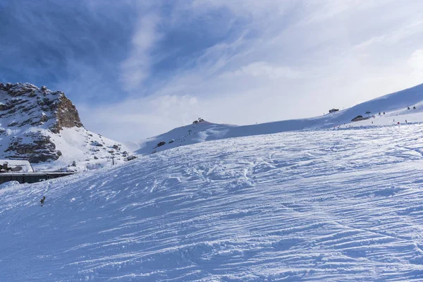Krajobraz Góry Zimą Ośrodek Narciarski — Zdjęcie stockowe