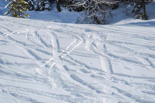 Ski Resort Winter Mountain Landscape Skied Piste — Stock Photo, Image