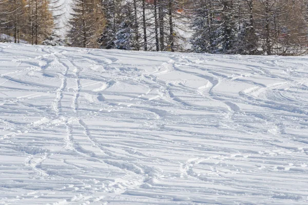 Ski Resort Winter Mountain Landscape Skied Piste — Stock Photo, Image