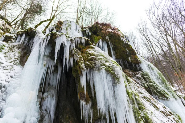 Vue Rapprochée Ruisseau Gelé Début Printemps — Photo