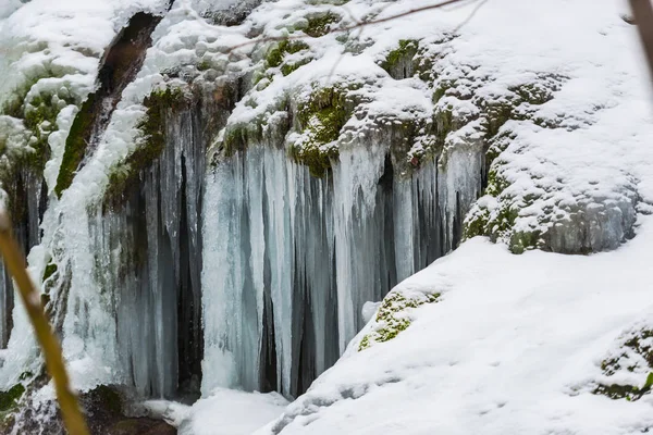 Vue Rapprochée Ruisseau Gelé Début Printemps — Photo