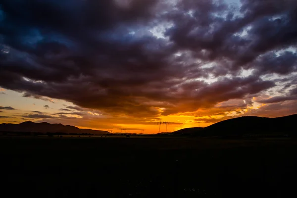 Erstaunlicher Sonnenuntergang Der Natur — Stockfoto