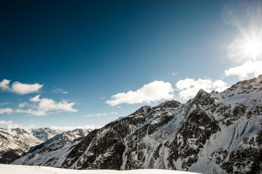Muhteşem kış dağlar manzara