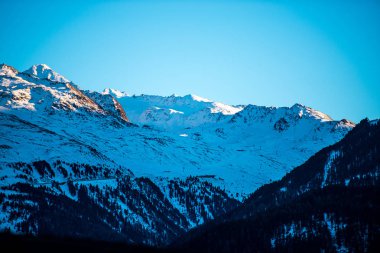 Muhteşem kış dağlar manzara