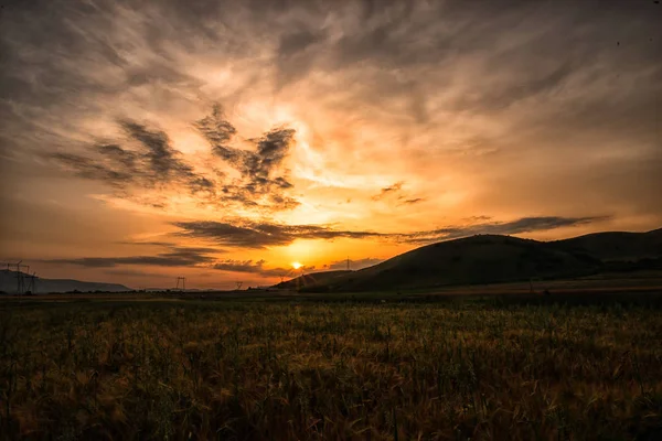 Pôr Sol Incrível Natureza — Fotografia de Stock