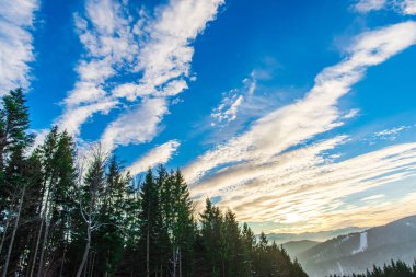Muhteşem kış manzara görünümü