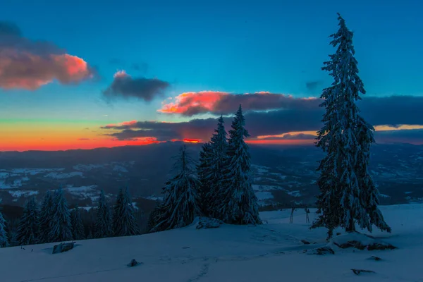 Vista Incrível Paisagem Inverno — Fotografia de Stock