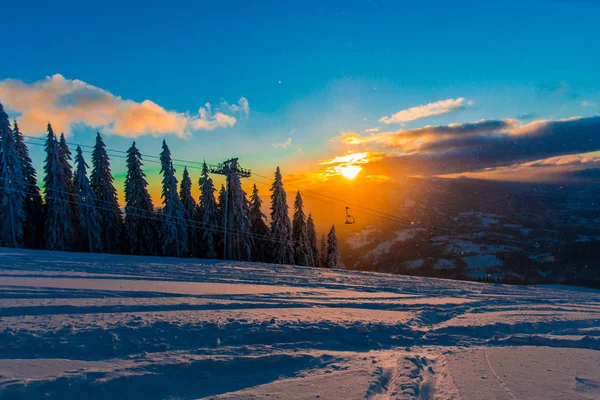 Increíble Vista Del Paisaje Invierno — Foto de Stock