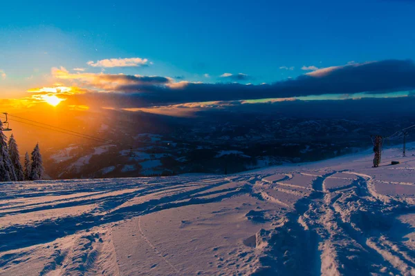 Increíble Vista Del Paisaje Invierno — Foto de Stock