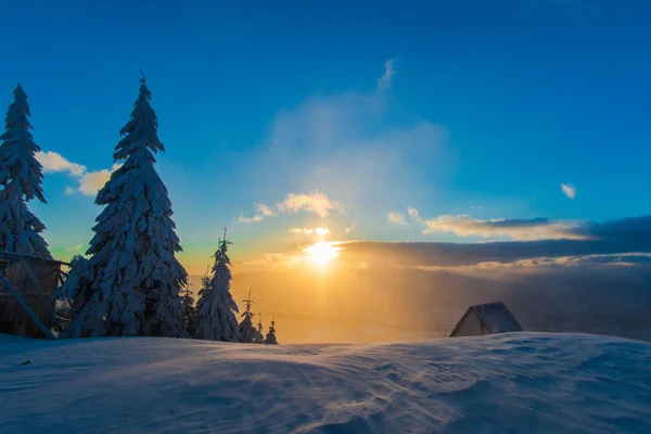 Vista Incrível Paisagem Inverno — Fotografia de Stock