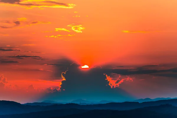 Úžasný Západ Slunce Přírodě — Stock fotografie