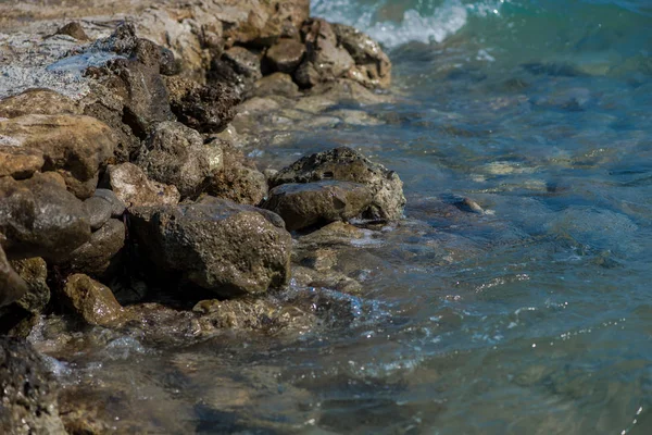 Spiaggia Limpida Con Rocce Grecia — Foto Stock
