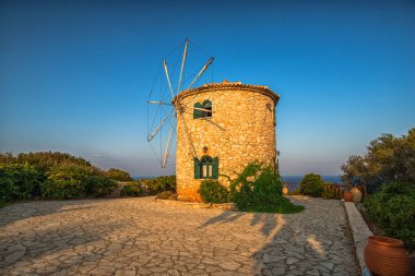 Zakynthos Adası, Yunanistan'ın geleneksel yel değirmeni.