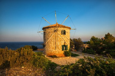 Zakynthos Adası, Yunanistan'ın geleneksel yel değirmeni.