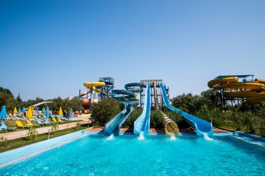 Zante-Stadt, Yunanistan - 4 Eylül 2016: Sarakinado Su Parkı.