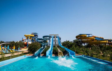 Zante-Stadt, Yunanistan - 4 Eylül 2016: Sarakinado Su Parkı.