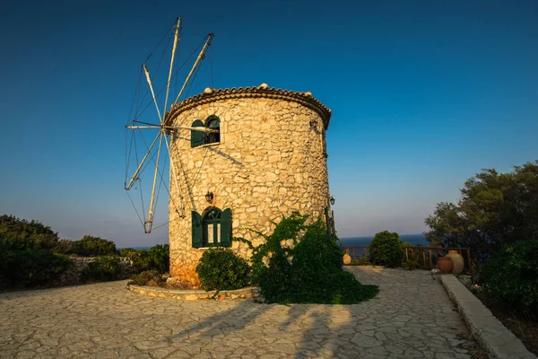 Molino Viento Tradicional Isla Zakynthos Grecia — Foto de Stock