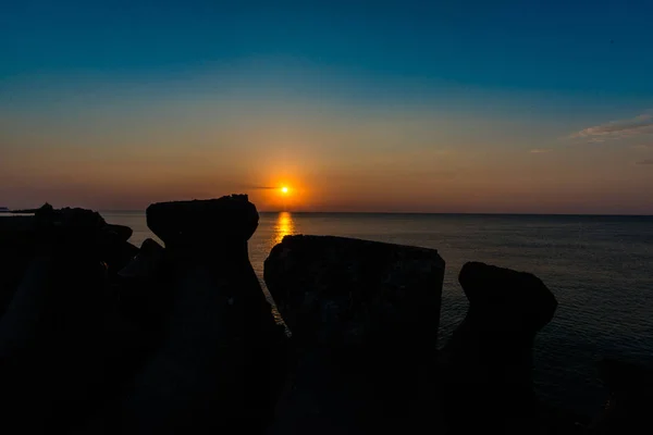 Дивовижний Захід Сонця Ввечері — стокове фото