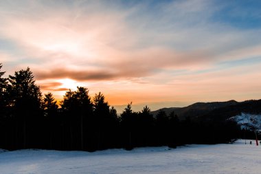 Muhteşem kış manzara görünümü