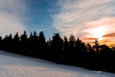 Muhteşem kış manzara görünümü