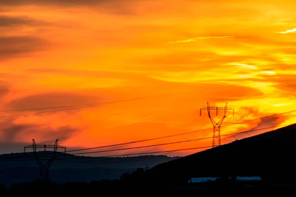 Дивовижний Захід Сонця Ввечері — стокове фото