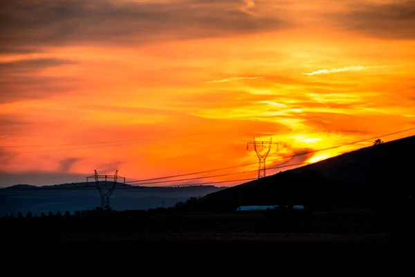 Erstaunlicher Sonnenuntergang Abend — Stockfoto