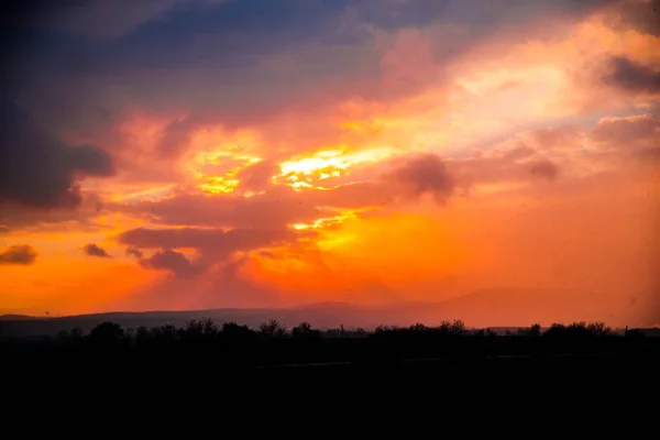 Pôr Sol Incrível Noite — Fotografia de Stock