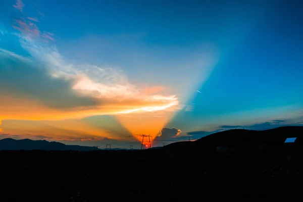 夜のすばらしい夕日 — ストック写真