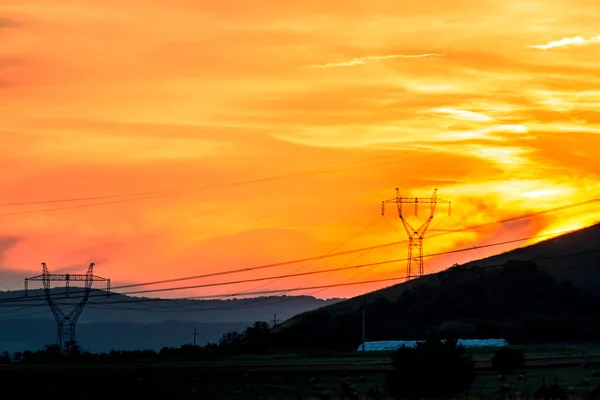 Pôr Sol Incrível Noite — Fotografia de Stock