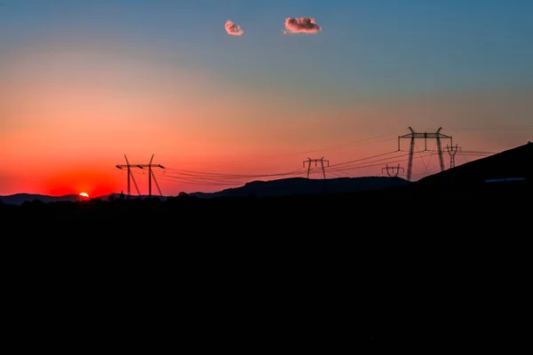 Pôr Sol Incrível Noite — Fotografia de Stock