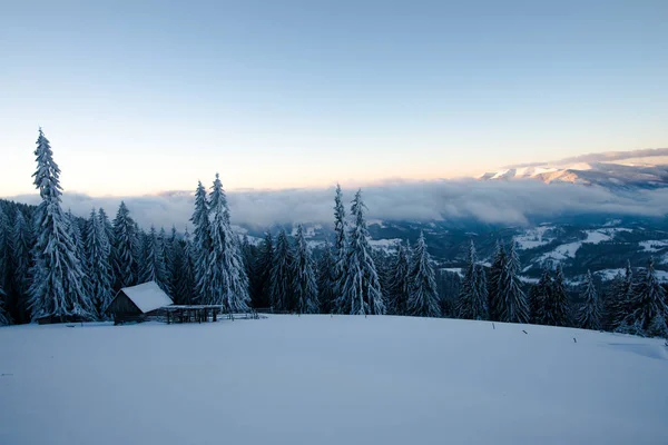 Vista Incrível Paisagem Inverno — Fotografia de Stock