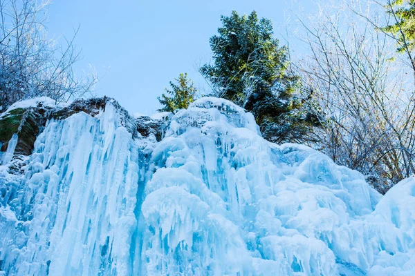 Frozen Waterfall Carpathian Mountains — Stock Photo, Image