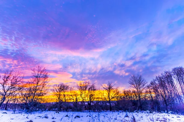 Heller Farbenfroher Sonnenuntergang Himmel Und Natur — Stockfoto