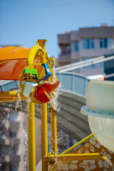 Aquapark Podrobnosti Hřiště Vodní Zábavou — Stock fotografie