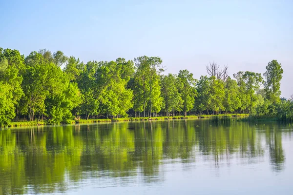 Pürüzsüz Yansıtıcı Ile Riverside — Stok fotoğraf