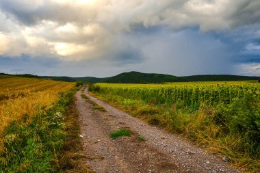 Bulutlu gökyüzü, doğal arka plan ile Alan