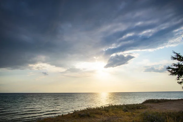 Sunset Time Seashore Natural Background — Stock Photo, Image